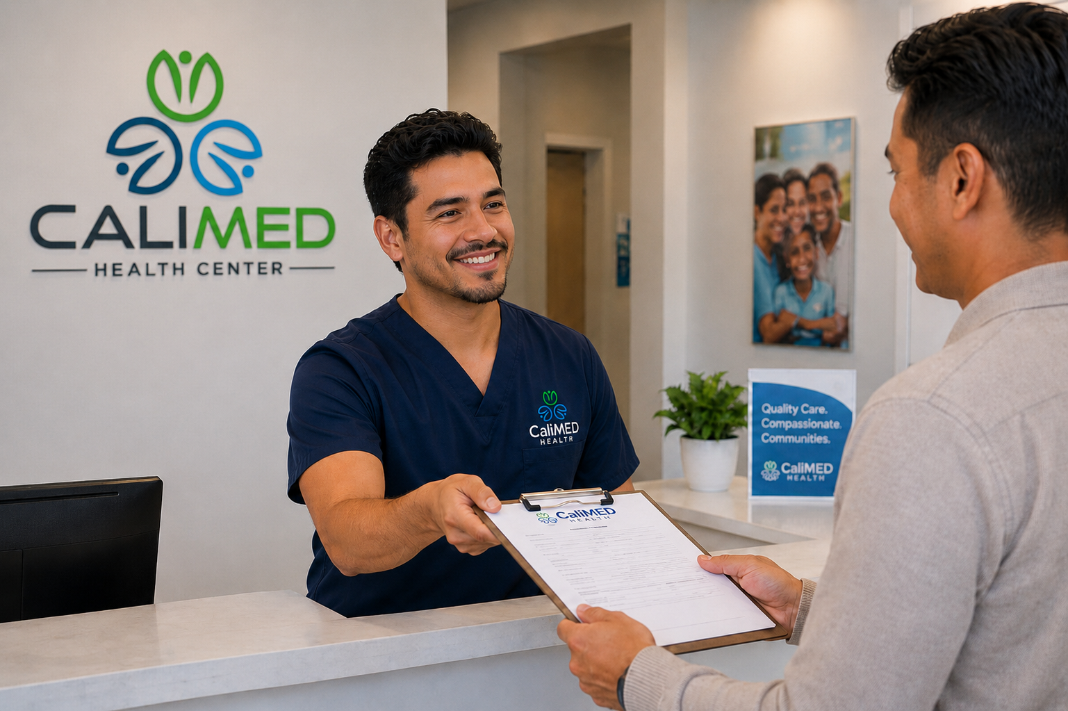 CaliMed clinic reception — welcoming care for families across Greater Los Angeles